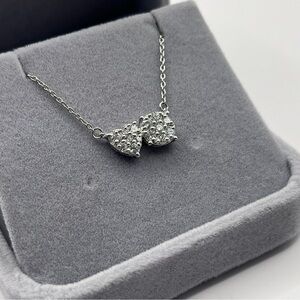 0.50 CT Round Cut VS1 Lab Diamond 925 Sterling Silver Heart Eternity Necklace